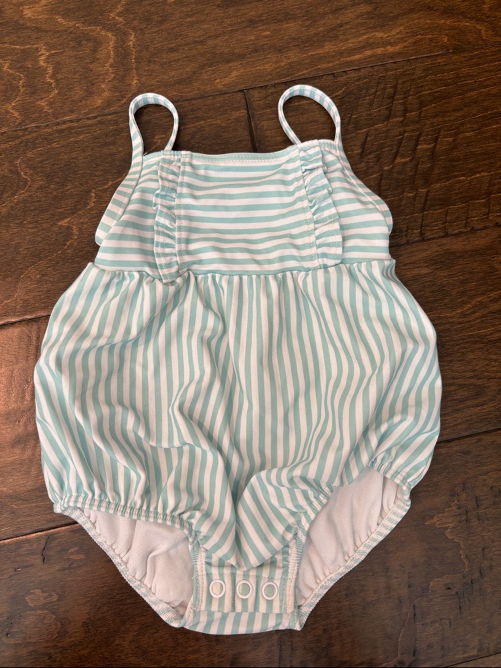 Carter's Mint Green and White Striped One-Piece Swimsuit